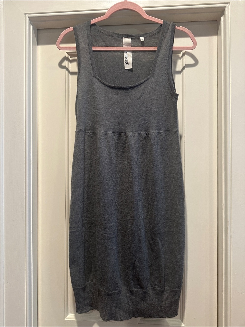 Women’s Charcoal Gray Sleeveless Cashmere Midi Tank Dress